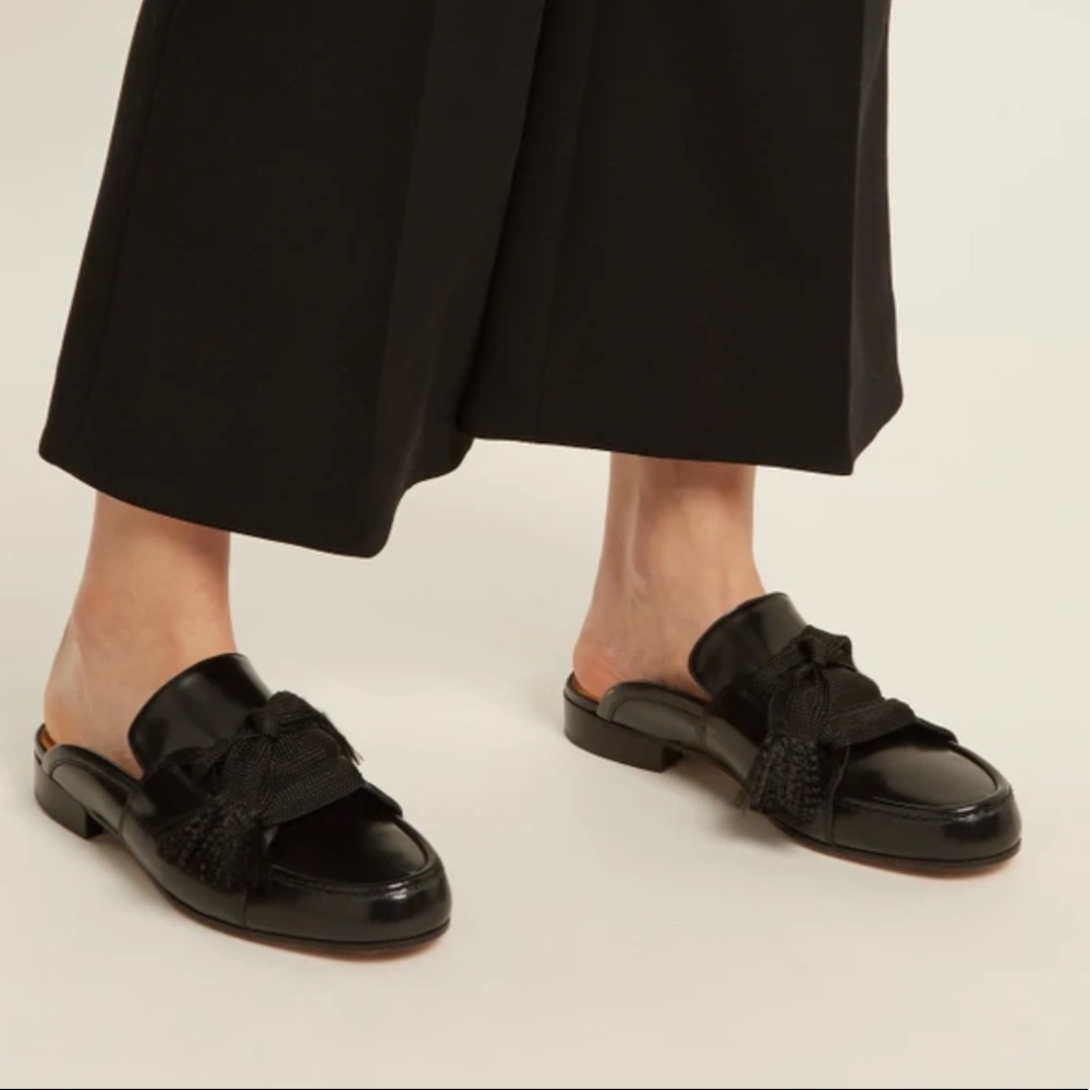 SOLD Chloe Harper lace-up leather backless loafers